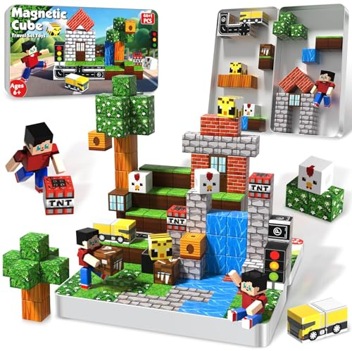 Mini Magnetic Block Travel Toy Set - 45-Piece STEM Construction Toys with Portable Storage Box | Educational Learning Kit for Kids Ages 6 and Up | Ideal Christmas Birthday Gifts for Boys and Girls