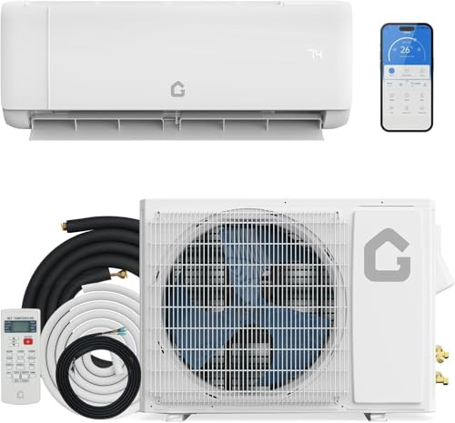 SEER2 21 Mini Split Klimaanlage 24000 BTU Wireless Wechselrichter System mit WiFi Kompatibel mit Alexa Fernbedienung und Installationskit wird