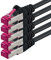 2m - negro - 5 piezas - CAT6a CAT 6a Ethernet LAN cable de red - SET 10 GB/s cable patch CAT6 S-FTP Doble blindado PIMF 500MHz libre de halógenos compatible con CAT5 CAT6a CAT7 CAT8