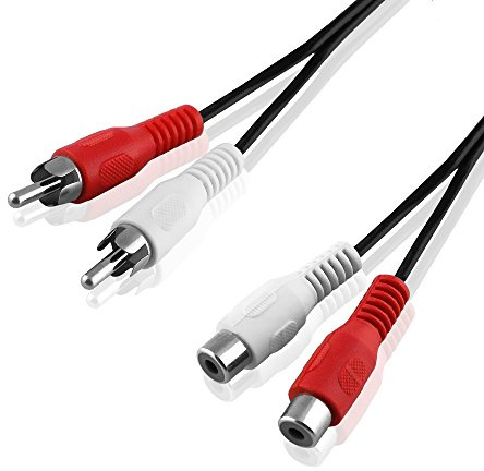 BestPlug 20 Meter Stereo Audio RCA L-R Kabel Verlängerung, 2 Cinch Stecker männlich auf 2 Chinch Buchse Kupplung weiblich, Schwarz