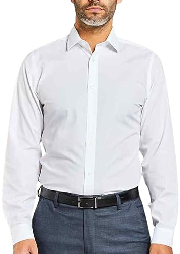 Double TWO Slim Fit Wrinkle Free Shirt in White in Collar 15.5