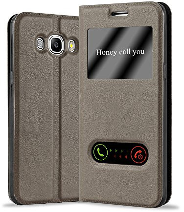 Cadorabo Custodia Libro per Samsung Galaxy J5 2016 in BRUNO PIETRA - con Funzione Stand e Chiusura Magnetica - Portafoglio Cover Case Wallet Book Etui Protezione