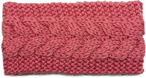 styleBREAKER Damen Stirnband Grobstrick Polyacryl, Altrose | Elastisches Gewebe, Bundweite 18 cm, Breite 10,5 cm, dehnbar für 44-56 cm Kopfumfang, für Kinder und Erwachsene geeignet.