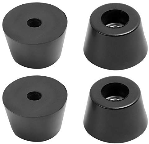 sourcing map 4pcs Patin Pied Chaise Meuble Caoutchouc Tampon Pare-choc Embout Jambe Protection Antidérapant avec Métal Rondelle D24x19xH15mm