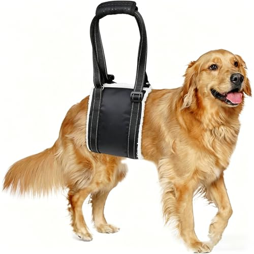 Adjustable Dog Lifting Harness Dog Sling for Back Legs Support (Black, L) | Supports Dog Rear Legs For Walking Aids Senior Injured Disabled Post Surgery Recovery Adjustable Soft Sling Easy To Use