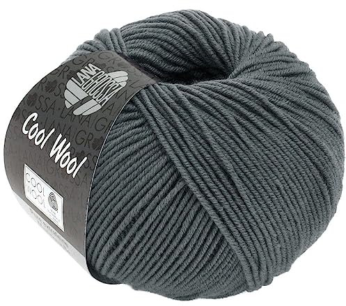 LANA GROSSA Cool Wool Uni | Extrafeine Merinowolle waschmaschinenfest und filzfrei | Handstrickgarn aus 100% Schurwolle (Merino extrafein) | 50g Wolle zum Stricken & Häkeln | 160m Garn FB 2064