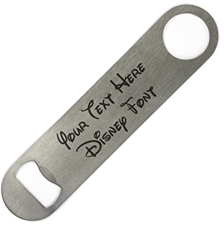 ShopQuality4U Personalised Stainless Steel Bar 18cm/7 Blade Bottle Opener Printed with Any Message That Does Not Fade or Wash Off - Enter Your Own Custom Text Choose Font Double Sided