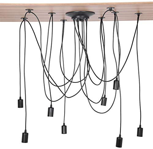 Retro-Kronleuchter in Form einer Spinne, Lampenschirm zum Basteln, industriell, Länge verstellbar, verwendet in Wohnzimmer, Esszimmer, Café, Bar (ohne Leuchtmittel)