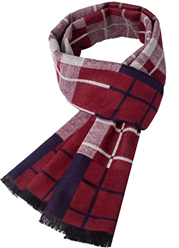 Justay Sowarm Winterschal für Herren Kaschmir Gefühl Schals Warm Weich Modisch Business Karierter Schal Geschenke für Männer