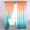 Ricemru Gardinen Vorhänge Farbverlauf Orange Türkis Kurz Voile Vorhang Transparent Bunt Kinderzimmer Junge Mädchen Tüllvorhang Fensterschals 2er Set für Wohnzimmer Schlafzimmer,132x160