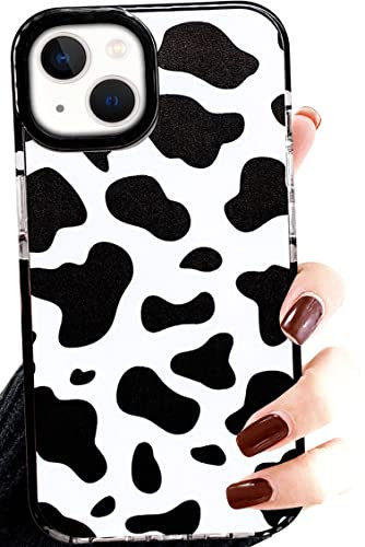 Efitoo for iPhone 13 Case Cow, Cute Animal Clear with Design Cow Spots Print Pattern Flexible Soft TPU Silicone Girls Woman Cool Protective Phone Back Cover Shell for iPhone 13 6.1 inch