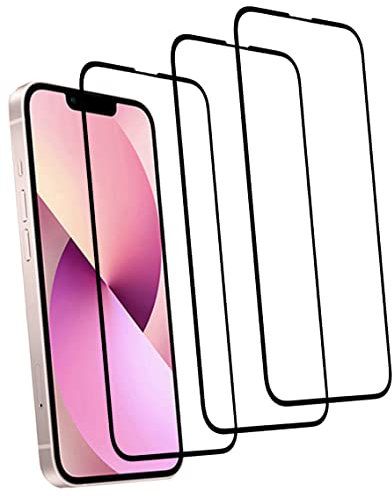 Eachy Cristal Templado iPhone 13 Mini Vidrio Templado, [3 Unidades] Protector de Pantalla iPhone 13 Mini Cobertura Completa Borde a Borde 5.4 Pulgadas-Negro