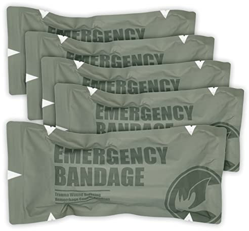 RHINO RESCUE 6 Israeli Bandage, Israelischer Verband, Druckverband für Wunden, Medizinischer, Steriler Verschluss, Medizinische Verbandskisten mit IFAK (5 PCS)