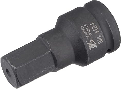 sourcing map 24mm Impact Hex Bit Socket, 3/4 Drive 80mm Length High Carbon Steel Metric Sizes