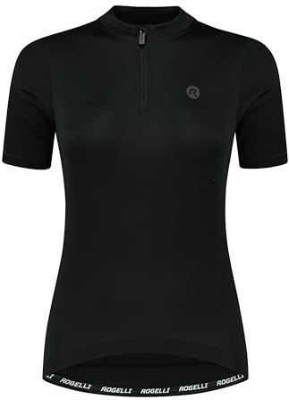 Rogelli Radtrikot Damen - Kurzarm Fahrradtrikot mit Reißverschluss - Atmungsaktiv & Schnell Trocknend - Schwarz - Core