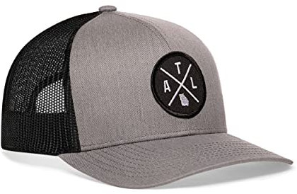 HAKA State City Trucker-Kappe für Männer und Frauen, verstellbare Baseball-Kappe, Netz-Snapback, stabile Outdoor-Golf-Kappe, Schwarz, Grau/Schwarz, Einheitsgröße