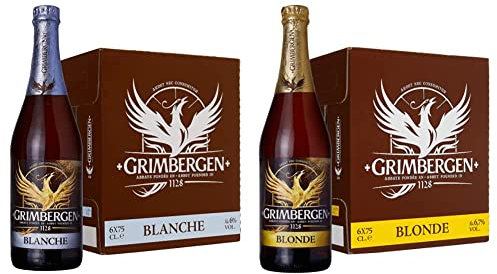 Grimbergen Birra Blanche (Abbazia) - 6 bottiglie da 750 ml & Birra Blonde (Abbazia) - 6 bottiglie da 750 ml