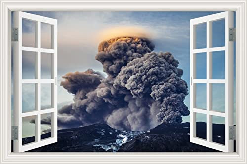 MUMUWUSG Vinyle Ciel Gris Fumée Motif Papier Peint Photo 3D - Sticker Autocollant Effet 3D | Sticker Mural Fenêtre - Papier Peint Décoration Trompe L Oeil Salle Et Salon 60X40Cm