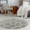 THE RUGS Shaggy Rug – Modern Moroccan Design Rugs for Living Room, Bedroom, Hallway, 3 cm Thick Area Rugs, (Trellis Grey/Ivory, 120cm Round)