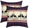 Weihnachten Hirsch Kissenbezüge 40x40, 2er-Set - Elchgeweih Geometrische Gitter Plaid für Kinder, Jungen, Mädchen - Auto, Stuhl, Outdoor