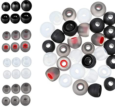 Luvadeyo 24 Stück Ersatz-Silikon-Ohrstöpsel In-Ear-Ersatzpolster Ohrpolster 4 Farben 3 Größen (S/M/L) Kopfhörer-Ersatzstecker Kompatibel mit den meisten In-Ear-Kopfhörern