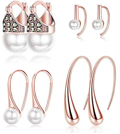 Kakonia Pearl Earrings For Women Pearl Drop Earrings Sets Big Small Pearl Earrings Womens White Pearl Earrings