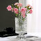 LUZLED Glass Vase, Vintage Clear Glass Vase, Goblet-Shaped Glass Vase, Embossed Big Base Vase, Wide Mouth Flower Vase Hydroponics Planter Decorative Vase for Home Decor