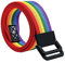 NIUXICH Canvas Gürtel Streifen Regenbogen Metall Doppelring Schnalle Jeans Taktischer Gürtel Kleidung Dekorativer Gürtel, Regenbogen, 3.8x125cm