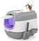 Cat Litter Box with Automatic Sand-Proof cage Sterilization and Deodorization Function With Litter Scoop and Bowl Top Entry Enclosed Extra Large Cat Litter Tray Easy To Clean