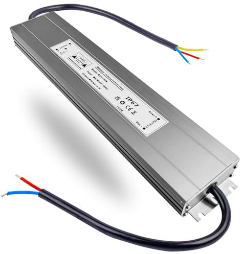 LED Trafo 24V 200W Konstant Spannung LED Transformator AC 230V auf DC 24V 8.3A Schlankes IP67 Wasserdicht Netzteil Treiber für Innen oder Außen LED-Streifen Strip Lampe