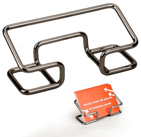 lasuroa 1 Porte-Cartes de Visite de Bureau, Support Carte de Visite en Métal Gris Foncé Organiseur de Cartes de Visite Organisateur Porte-Cartes de Visite pour Homme Femme Fournitures de Bureau
