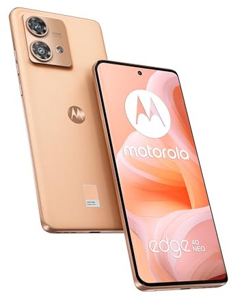 Motorola Edge 40 Neo Teléfono Inteligente, 12/256 Gb, 6.55 pOLED 144Hz, IP68, 50Mp Ultra Pixel, Carga 68W Turbopower, Dolby Atmos, Android 13, 5000 Mah, Dual Sim, Peach Fuzz, Versión ES y PT