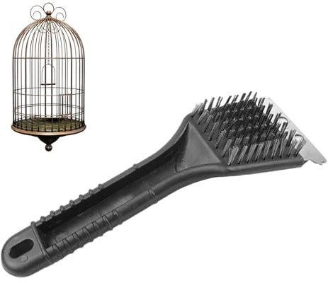 Tedious Bird Droppings Cleaning Brush,Bird Droppings Cleaning Brush | Long Handle Stainless Steel Heavy Duty Sturdy Multipurpose Bird Feeder Cleaner Brush Pet Supply Cage Accessory For Parrot Birds
