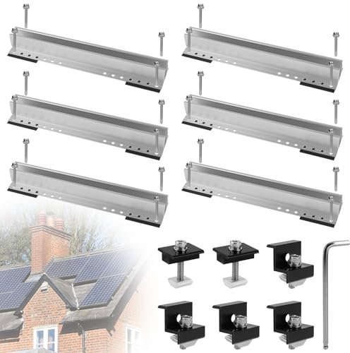 EXLECO Lot de 6 Supports Solaires de 30 cm pour Toit Plat - Kit de Montage pour Centrale de Balcon - Panneau Solaire Photovoltaïque - Rail de Montage