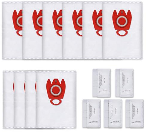 KEEPOW 10 Sacs D'aspirateur pour Miele FJM 3D, Sacs Aspirateur pour Compact C1 C2 Complete C1 Série S2 S3 S4 S5 S6 S7 (10 Sacs Aspirateur + 5 Filtres)