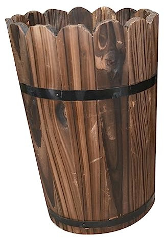 SEWOART 1stk Holzblumenvase Rustikale Pflanzgefäße Töpfe Patio Pflanzgefäße Töpfe Eimer Pflanzgefäße Eichen-Holz Fass Garten Pflanzer Wasserkocher Kaktus Hölzern