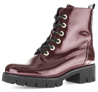 Gabor Damen Combat Boots, Frauen Stiefeletten,Best Fitting,Winterstiefel,Winterschuhe,warm,gefüttert,Stiefel,Bordeaux (Glitzer),39 EU / 6 UK