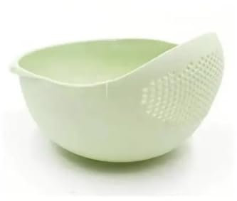 Aretro Rice Washer Strainer Bowl Plastic Colander, Rice Wash Bowl (Green)