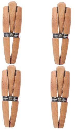 NUOBESTY 4pcs Jewelry Tools Ring Clamp Engraving Ring Jaw Clamp Wooden Base Stainless Steel
