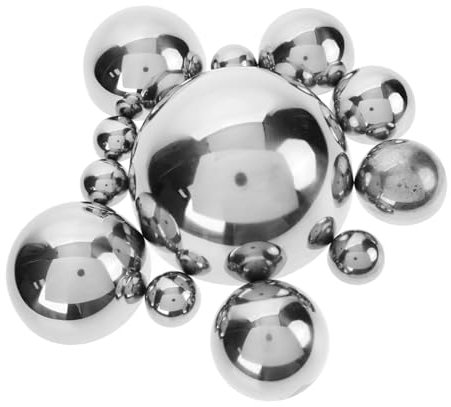 BCOATH Edelstahl Spiegelkugeln 12 Stück in Silber, Halbkugelig