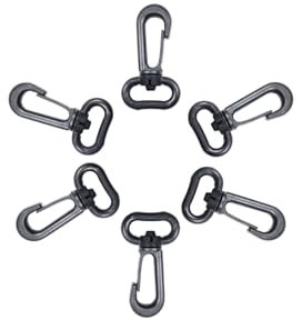BAIWOAK Ganci a scatto in plastica, girevoli in plastica, gancio a scatto per cancello, gancio girevole per cinghia, Nero, 20mm