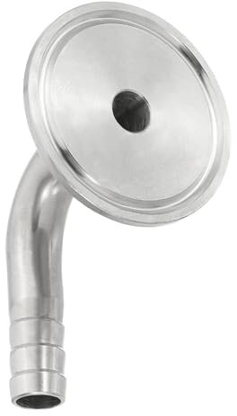 PATIKIL 90 Degree Elbow Tri Clamps Hose Barb, Sanitary Hose Barb Pipe Fitting 0.5 in Tube 50.5MM Ferrule (1.5 Tri Clamps) 304 Stainless Steel for Brewery Winery Food Processing Equipment