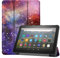 ODQQDO Custodia per tablet Fire HD 8 & HD 8 Plus (12 Gen, 2022), non per Sonlaryin, tripla parte anteriore pieghevole in pelle e retro in TPU per tablet Fire HD 8 Kids Pro, sonno/sveglia (Galaxy)