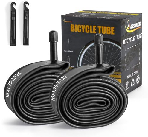 2er-Pack 16 Zoll Fahrradschlauch AV32mm Schrader Ventil kompatibel Reifenschlauch 16 x 1.75/1.9/1.95/2.0/2.1/2.125, 16 Zoll Schlauch für Kinder/Mountain/BMX Fahrrad