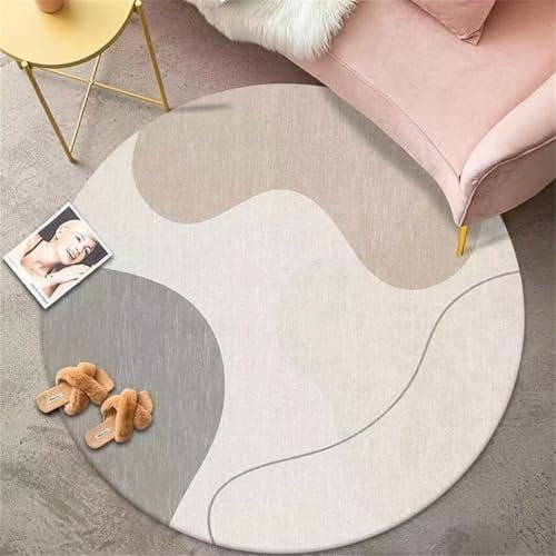 Rutschfeste, runde, graue Teppichunterlage, pflegeleicht und schmutzabweisend, Schlafzimmer-Fußmatte für Herren und Kinder, 150 x 150 cm
