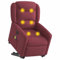 vidaXL Elektrischer Massagesessel mit Aufstehhilfe Weinrot Stoff, Relaxsessel, Sessel mit Aufstehhilfe, Massagestuhl, Sessel