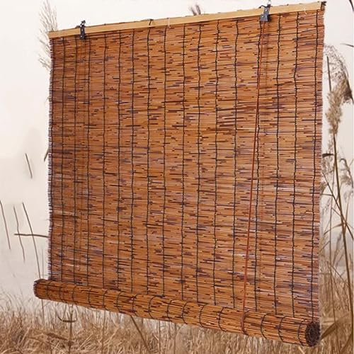 Bambus-Raffrollos für Garten, Sichtschutzzaun, Naturkohlensäure, Farbrollo, Rollo, für Balkon, Wind- und Sichtschutz (B165 x H290cm)