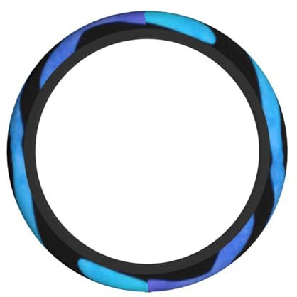 BBEXJIGY Universal Auto Lenkradbezug Camouflage Zebra Print Lila Blau Grün Streifenmuster für verbesserten und bequemen Griff geeignet