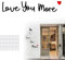 Love You More Above Door Sign with Double Sided Sticky Dots, Wood Wall Art Decoration for Hallway Porch Stairs Living Room, Black Letters Wall Stickers for Home Decor 5mm Thickness (A)