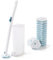 CLEANHOME Disposable Toilet Brush, Toilet Brushes & Holders with 15 PCS Disposable head, Convenient - Efficient - Hygienic Cleaning System, Household Toilet Cleaner